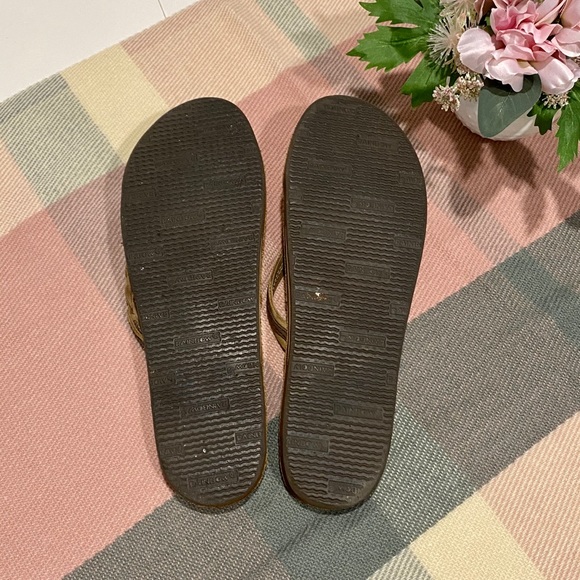 🌈 Rainbow Sandals Flirty Braid Narrow Strap Women’s Large Tan - Picture 7 of 8